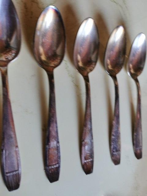 Set of Silver-Plated Metal Spoons APOLLO