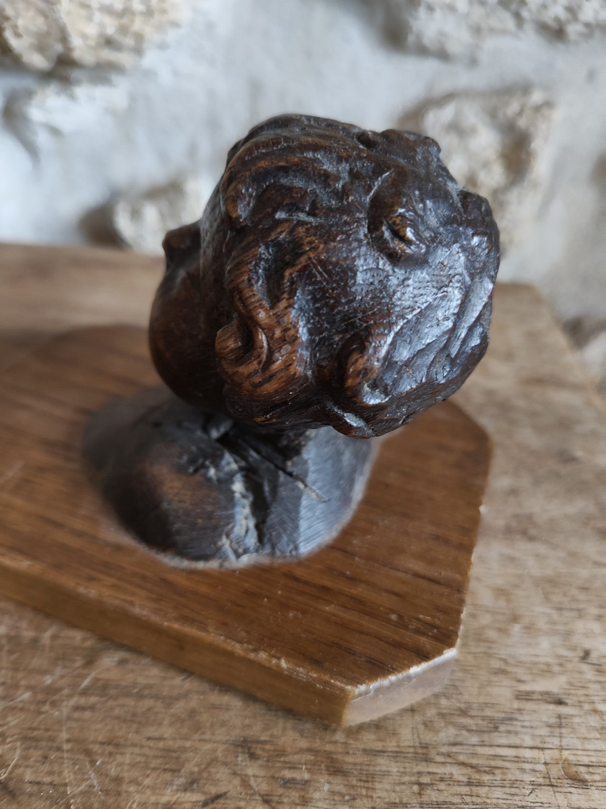 19th Century Wood Cherub Head