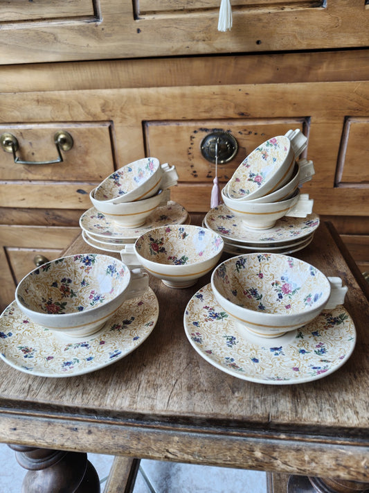 アールデコ カップセット フランス 1920年 手描き