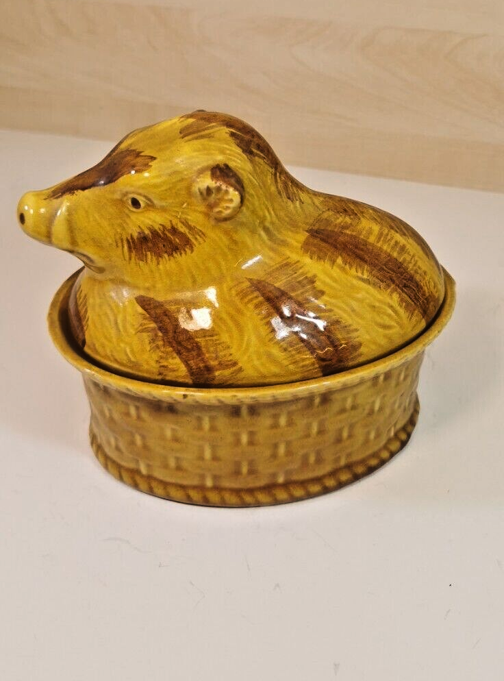 美しいイノシシの形をしたテリーヌ焼きのペア。完璧なフランス食器