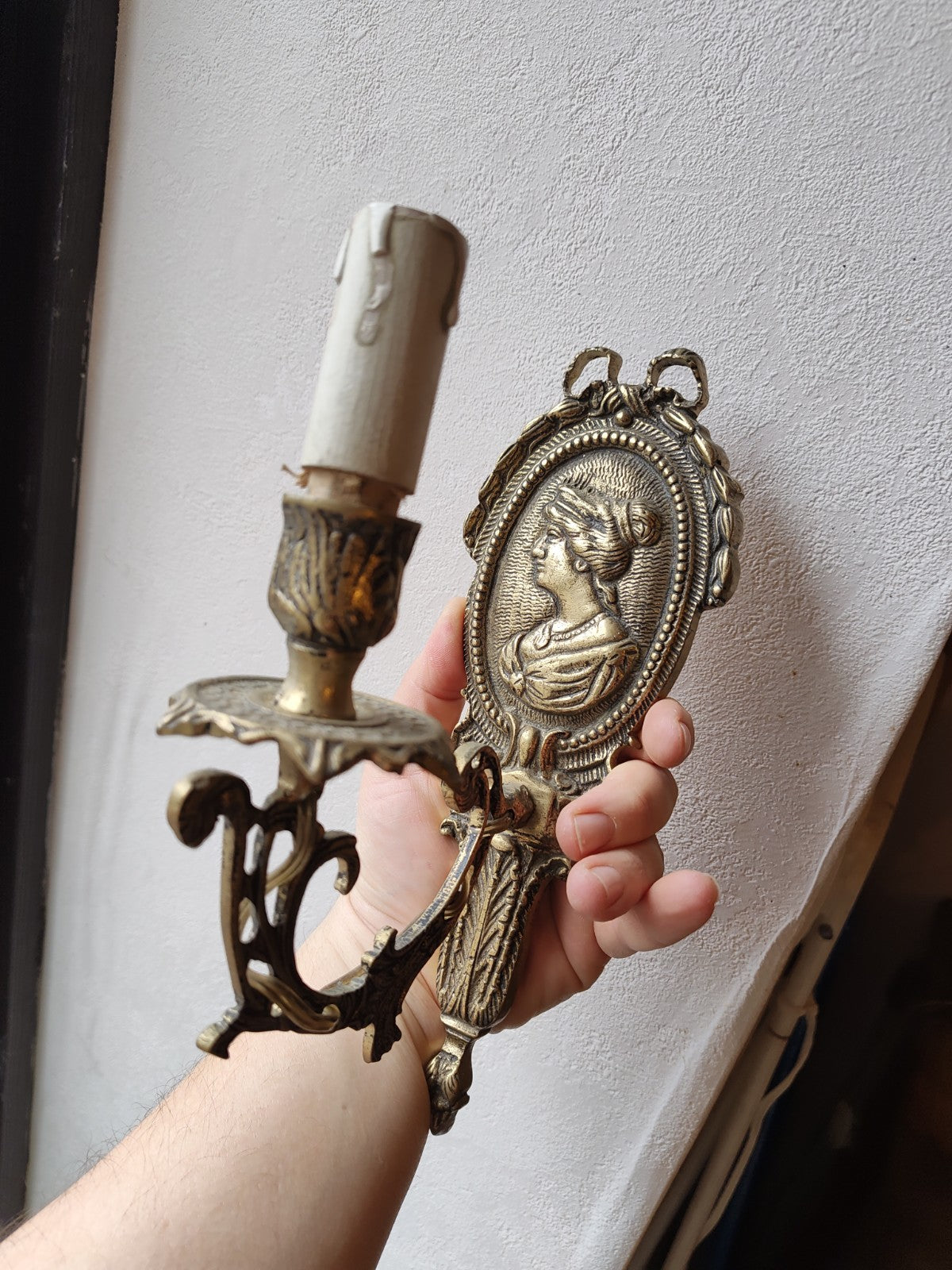 Superb Pair of Bronze Antique Wall Sconces, France