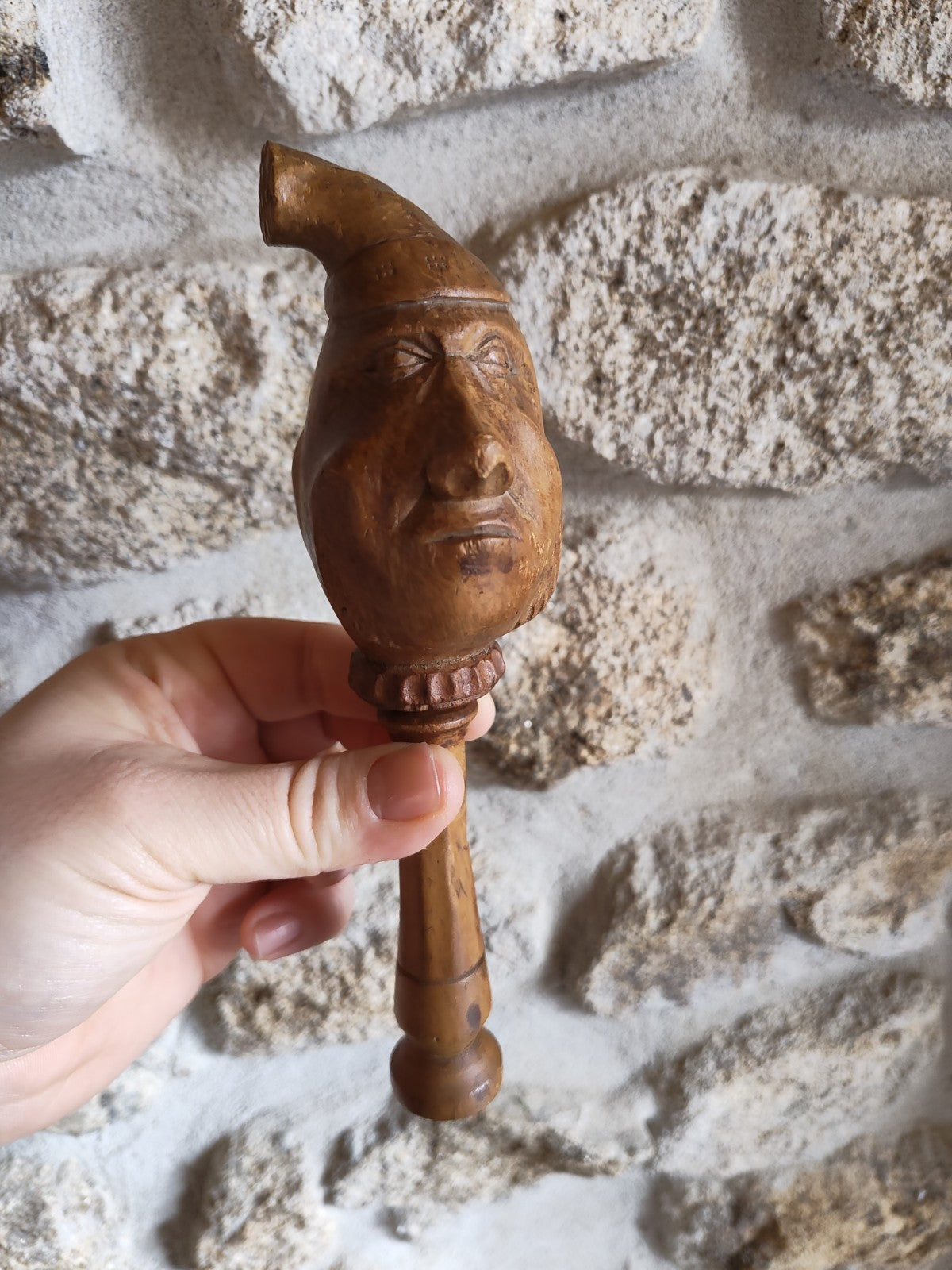 French Folk Art Nutcracker, Funny Character Head