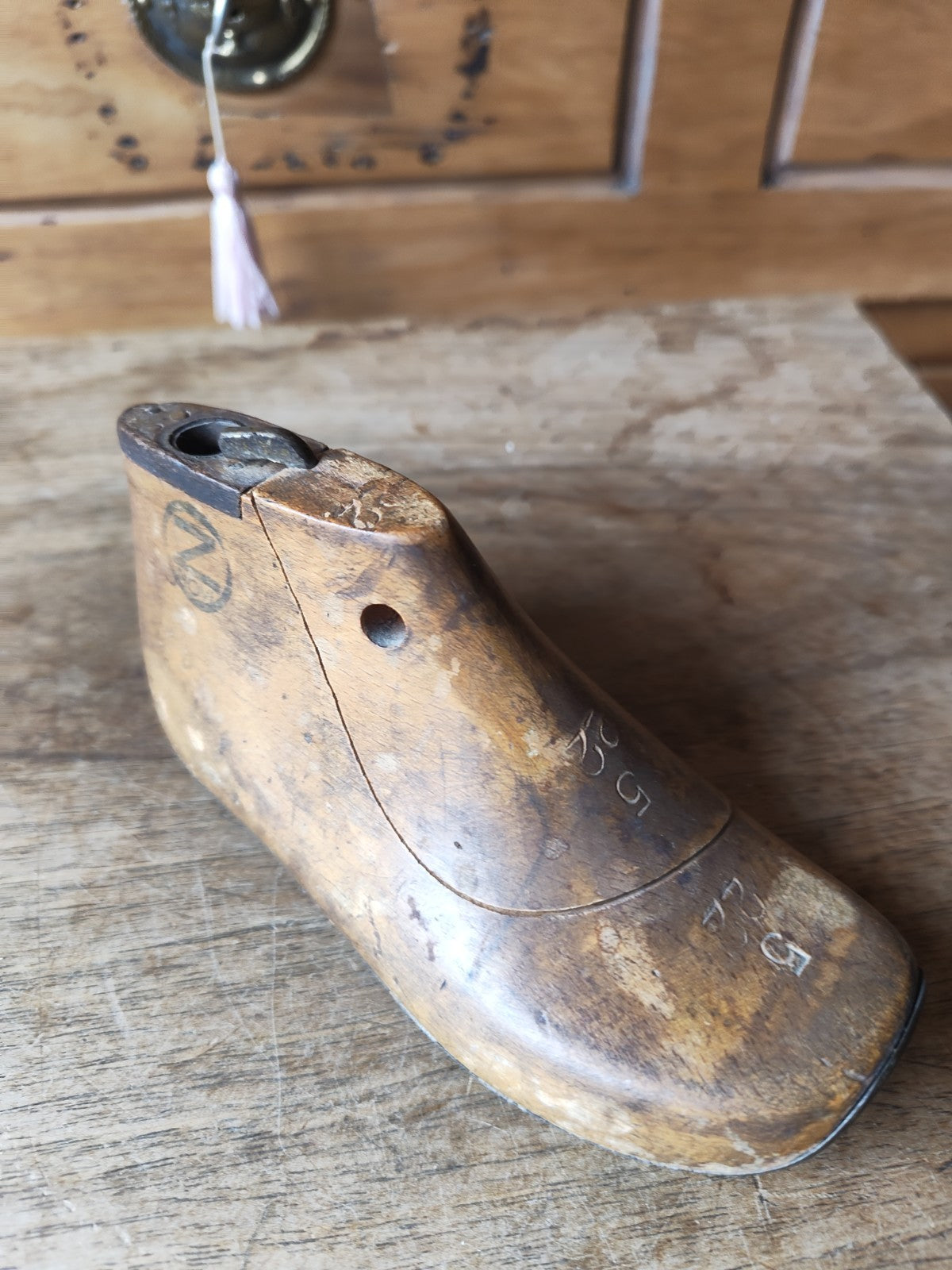 Shoe Last, Antique, France, Wood, Vintage, Late 19th Century