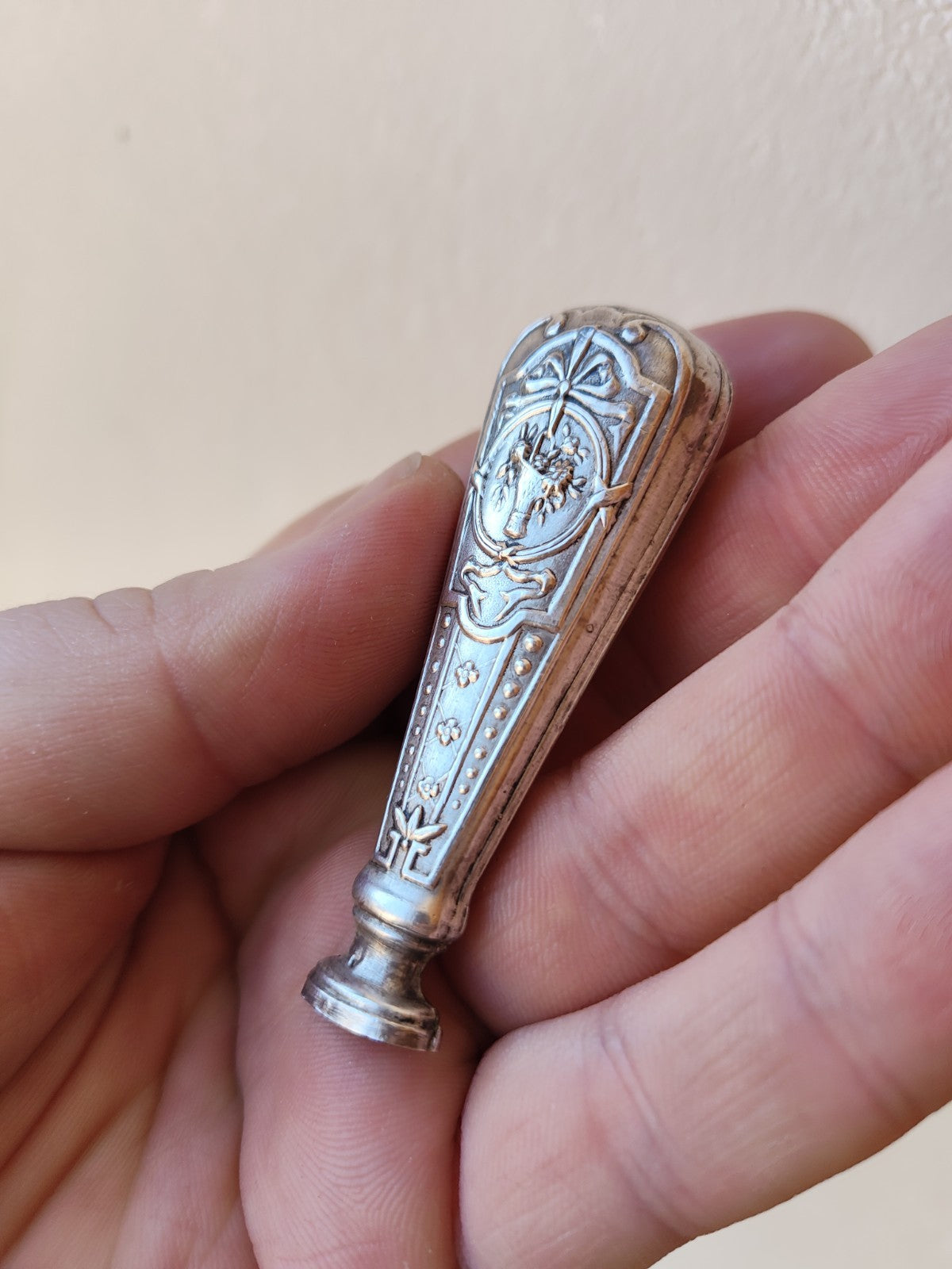 Two Silver Objects, Antique Seal and Small File