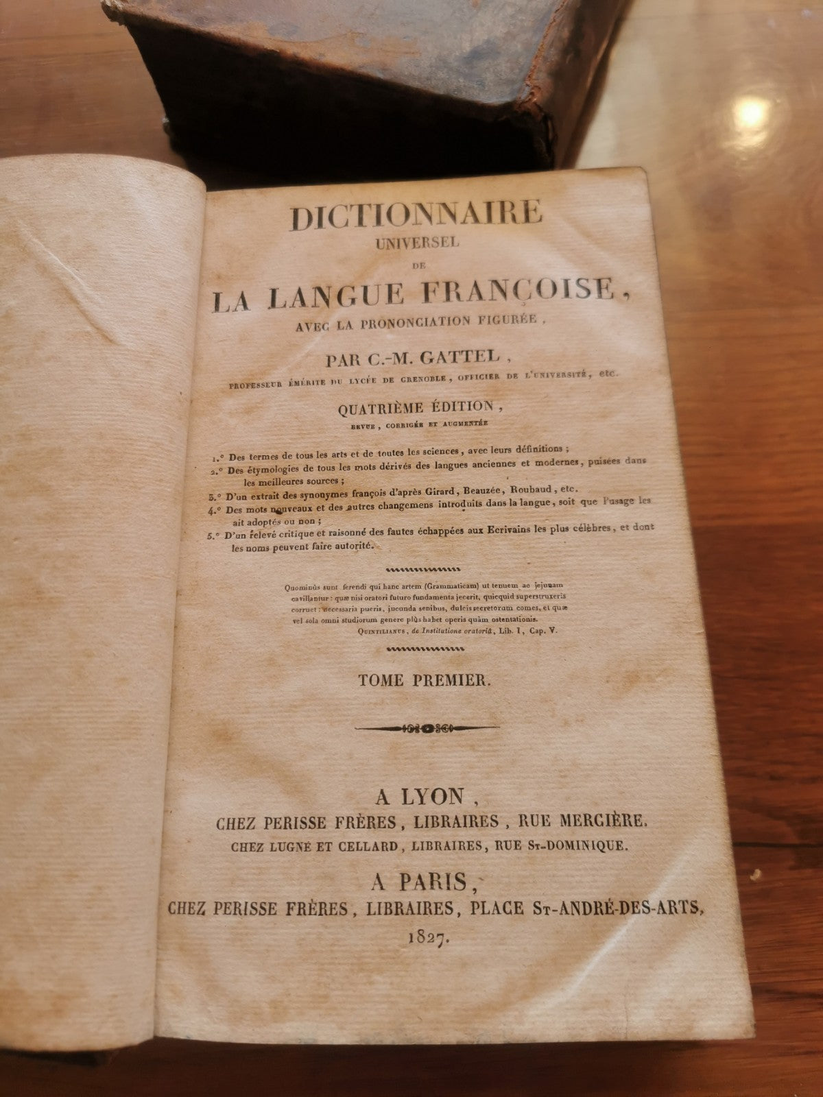 Superb Two-Volume Set, Dictionary of the French Language, by Gattel, 1827