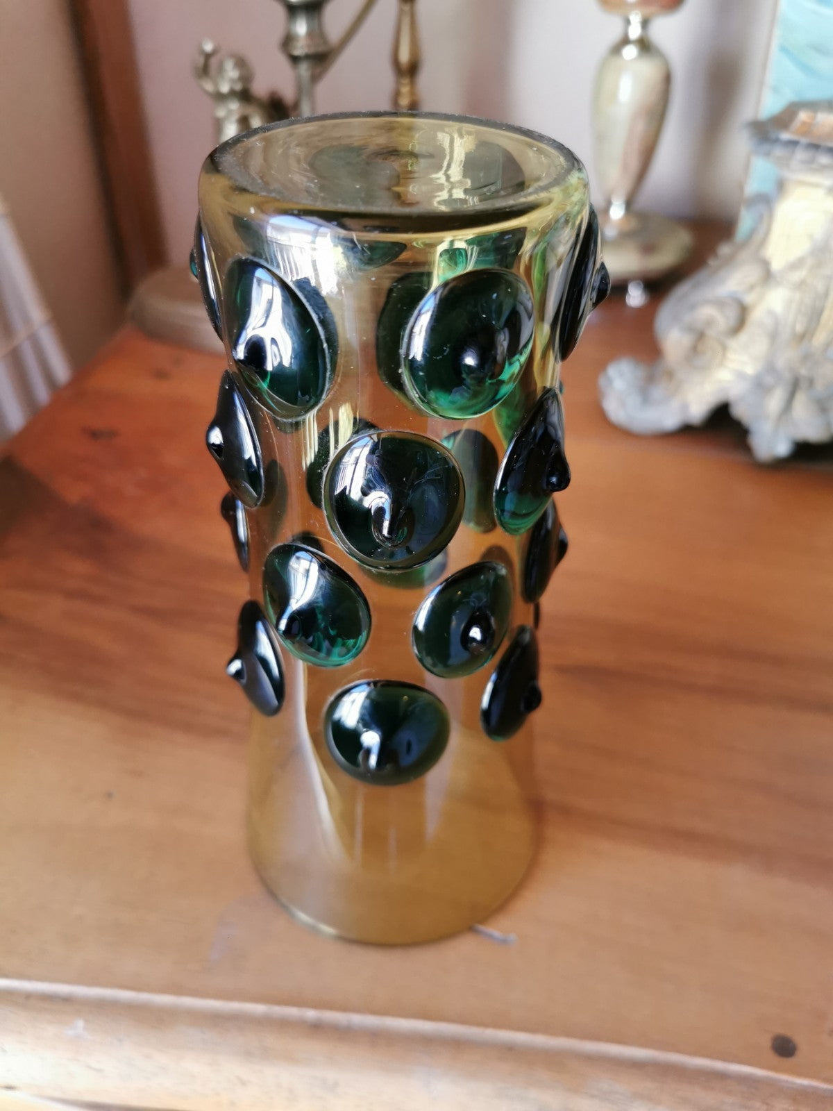 Superb Mid-Century or 1970s Vase, Very Beautiful Piece with Green Dot