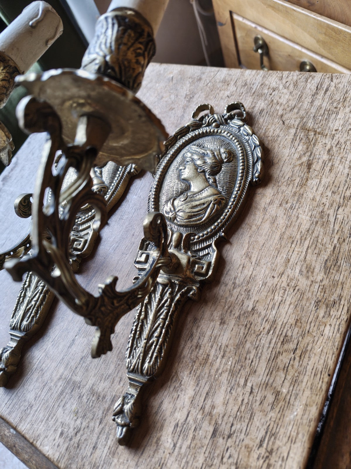 Superb Pair of Bronze Antique Wall Sconces, France