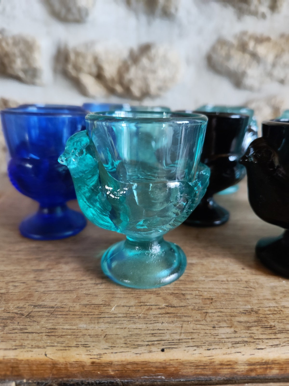 Lot of Vintage French Egg Cups, Hen Shape