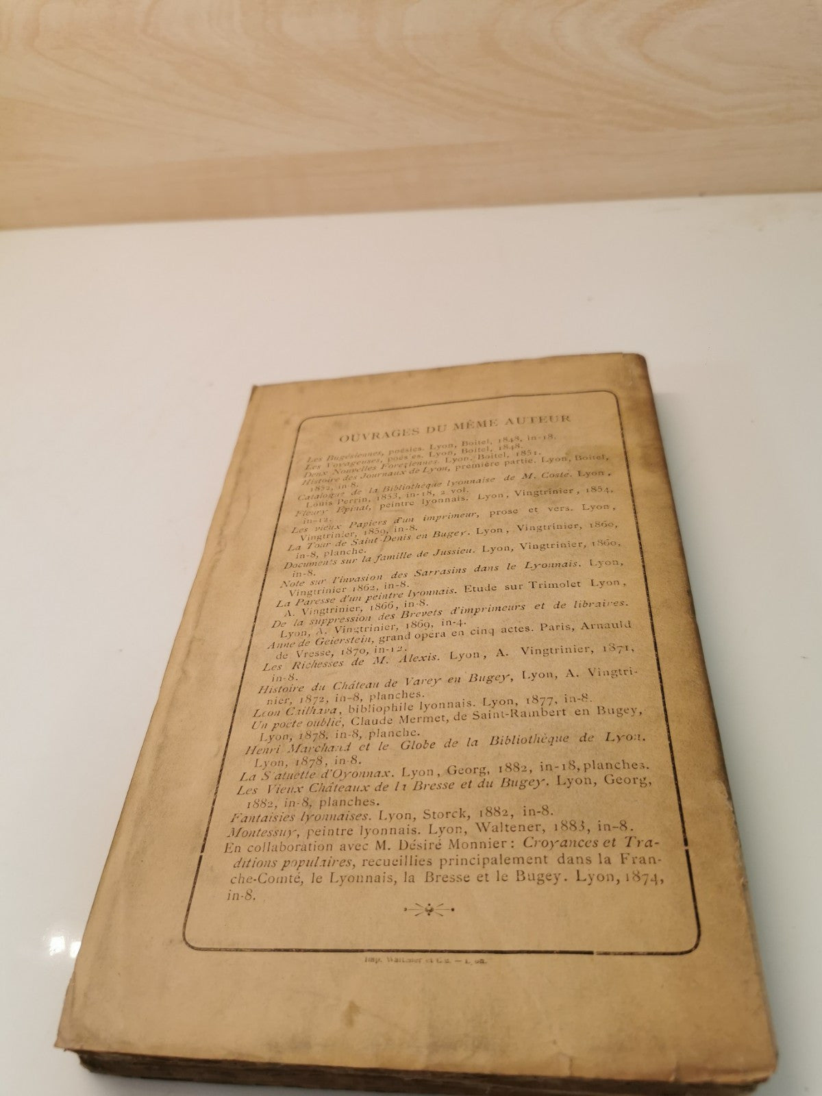 アンティークブック：モンドール周辺のリヨンのジグザグ エメ・ヴァントリニエ著